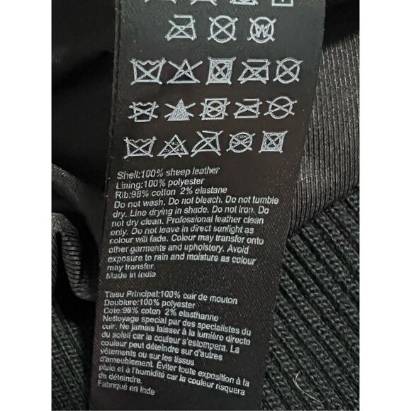 Allsaints Orten Leather Bomber Jacket Moto Cropped Lamb Leather 0 - Picture 11 of 12